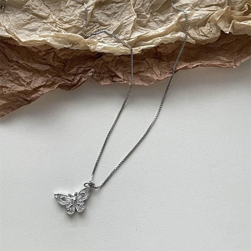 Love Heart/Butterfly/Star Necklace Geometric Pendant Clavicle Chain Adjsuatble Neckwear Fashionable Jewelry Pieces