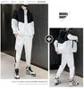 Tracksuit Hoodie and Pants Outerwear Training Running Long Plus Solid Sportswear [CREAM] Men's Set, 2-Piece Set, Sportswear, Wear, Wear, Casual,