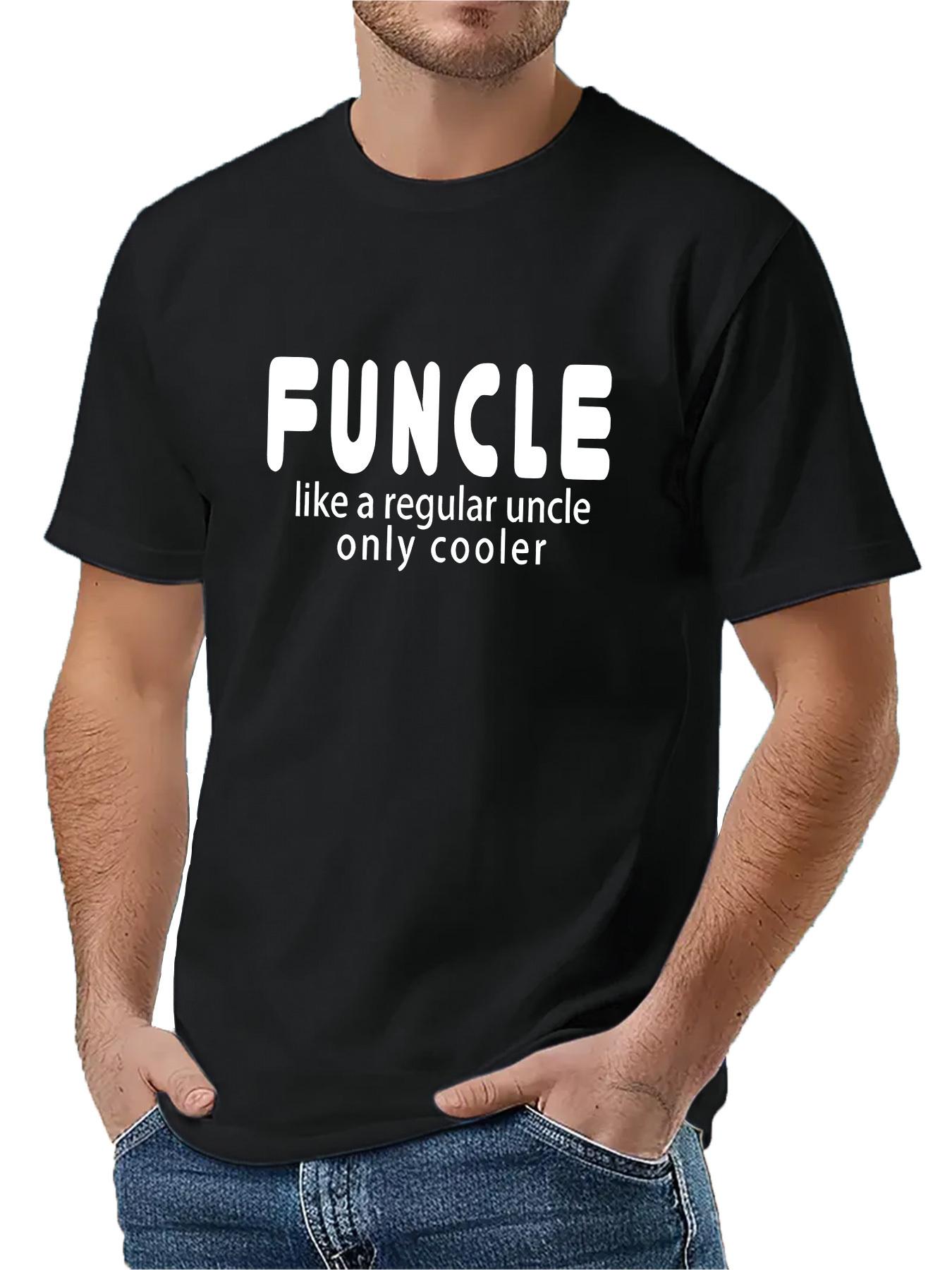 

Mens Casual Crew Neck TShirt Cool Like a Normal Uncle pattern slightly elastic knitted fabric regular version 4XL