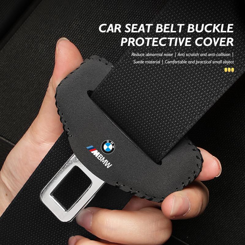 BAGE7 2026 Car Sticker Suede Car Seat Belt Buckle Protector Clip Anti-collision Cover For BMW G30 G20 M3 M5 E91 E92 E93 E36 E70 X3 X4