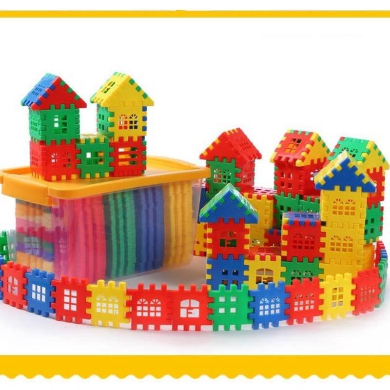 Big Chunky House Building Blocks Toy For 3-6 Year Old Girls And Boys 50-100 Pieces
