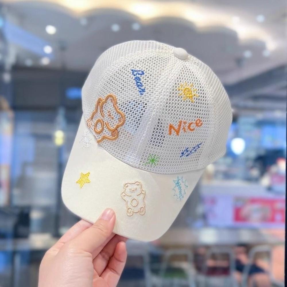 Solid Color Kid Baseball Cap Mesh Sun Protection Hat New Kid Sunshade Hat for Summer