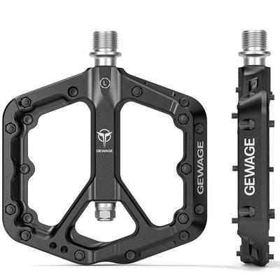 GEWAGE Fahrradpedale, 9/16-Zoll Flat Pedals, Breit, Rutschfestes Harz, für Crossräder, Rennräder und mehr, Schwarz (GE-163)