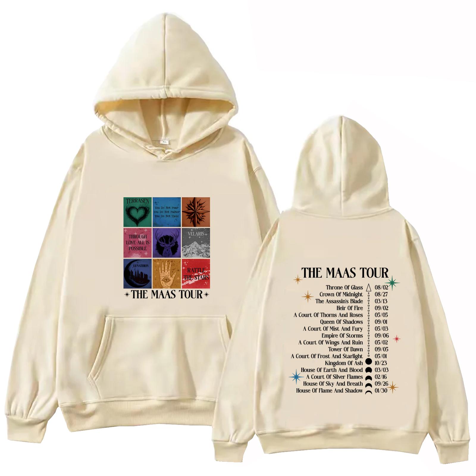 

Сара Дж. Маас Тур Маас Подарок для фанатов музыки Толстовка с длинным рукавом с принтом для женщин и мужчин Повседневная толстовка Весна и Лето S