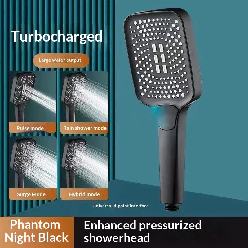 High Pressure Handheld Shower Head 4 Spray Modes Large Water Flow For Home Shower Use Easy To Install
