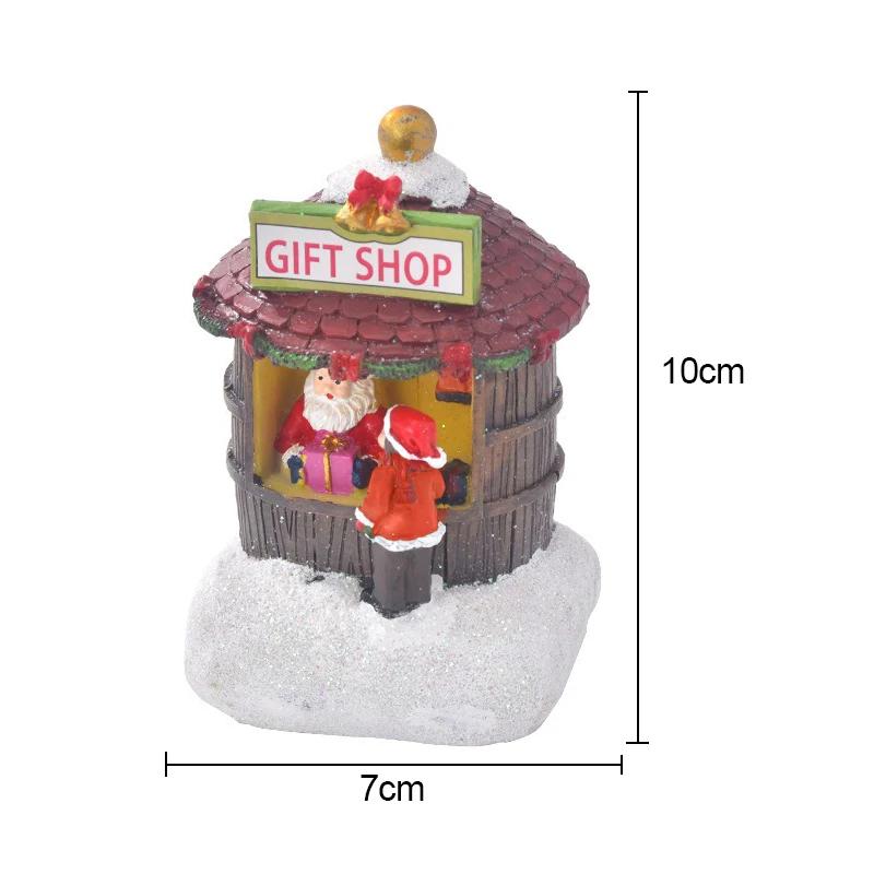 

Светодиодный ночник Рождественская сцена Деревенский дом Строительство настольных украшений для праздника Рождественская вечеринка Украшения Popcorn House