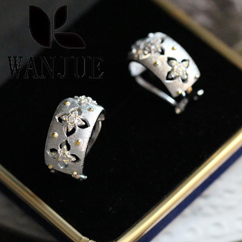 Exquisite Women's Trend Zircon Fashion Classic Brushed Craft Earrings Wedding Party Holiday Gift