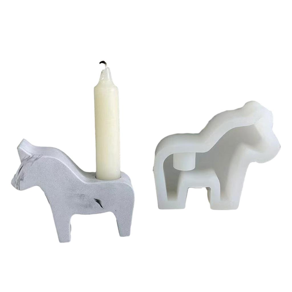 Horse Shape Candlestick Silicone Mold DIY Concrete Cement Plaster Animal Candle Holder Molds Epoxy Resin Candle Stand