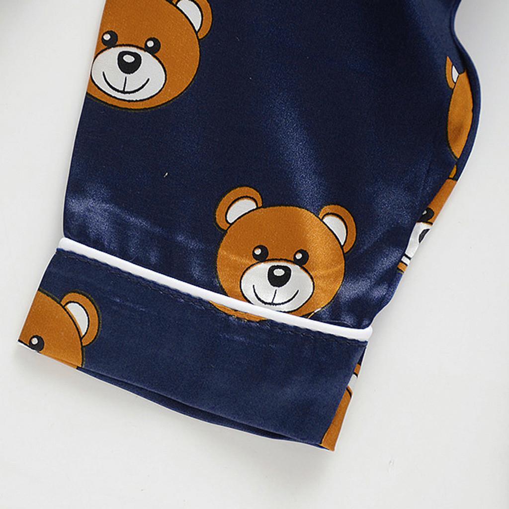 Toddler Baby Boys Long Sleeve Cartoon Bear Tops+Pants Pajamas Sleepwear Outfits