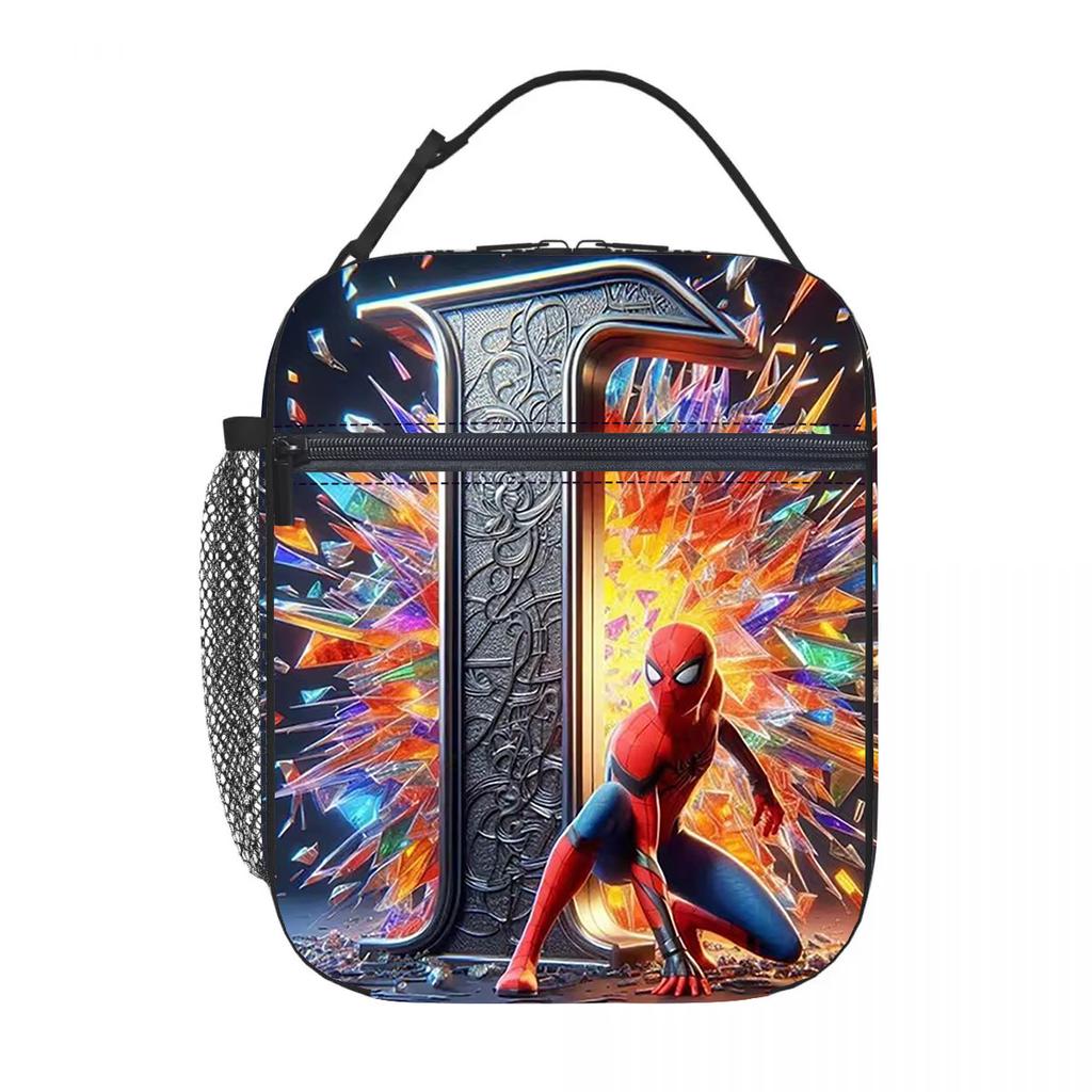 Spider-Man Cartoon Anime Lunch Bento Bag Children'S Fully Printed 3D Digital Insulation Bag Portable Outdoor Picnic Bag