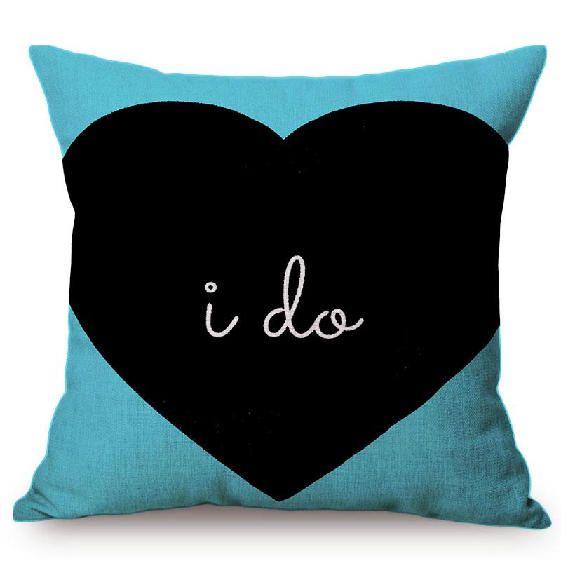 Love Pattern Decorative Pillow Case Valentine'S Day Romantic Heart Sexy Lips Kiss Gift Cotton Linen Sofa Cushion Cover Cojines