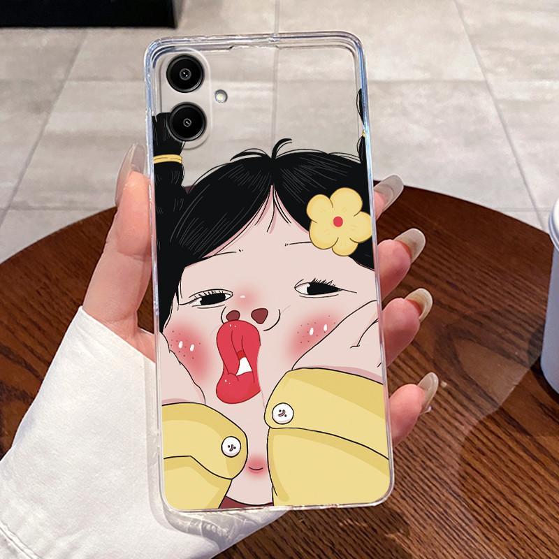 For Samsung Galaxy A07 4G 2025 Silicone Aesthetic Fashion Cute Cat Phone Case Transparent Soft TPU Casing SamsungA07 Back Cover