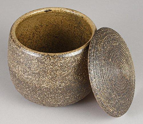 Sento Senga Pottery Iga Ware Rice Container with Black Persimmon Glaze 11-0243041