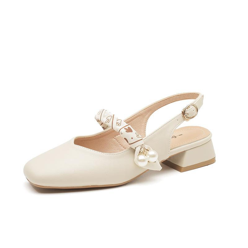 Fashion Sandals for summer 2025 new gentle and high-end dress with square toe and thick heel women's sandals