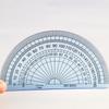 Transparent Semi-Circular Protractor & 10cm Ruler Combo for Students - Dual Angle Measuring Stationery