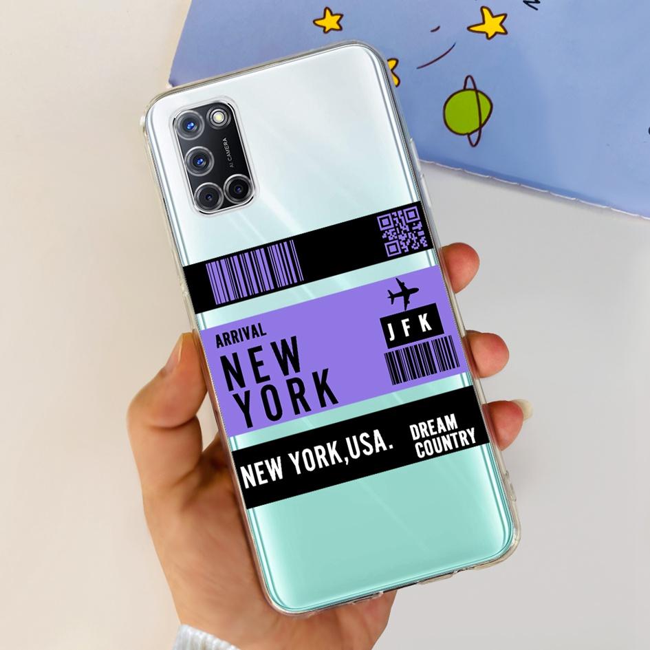 For OPPO A52 Case OPPOA52 CPH2069 A 52 Flower Phone Case Fashion Transparent Silicone Soft TPU Back Cover For OPPO A72 A92 Coque