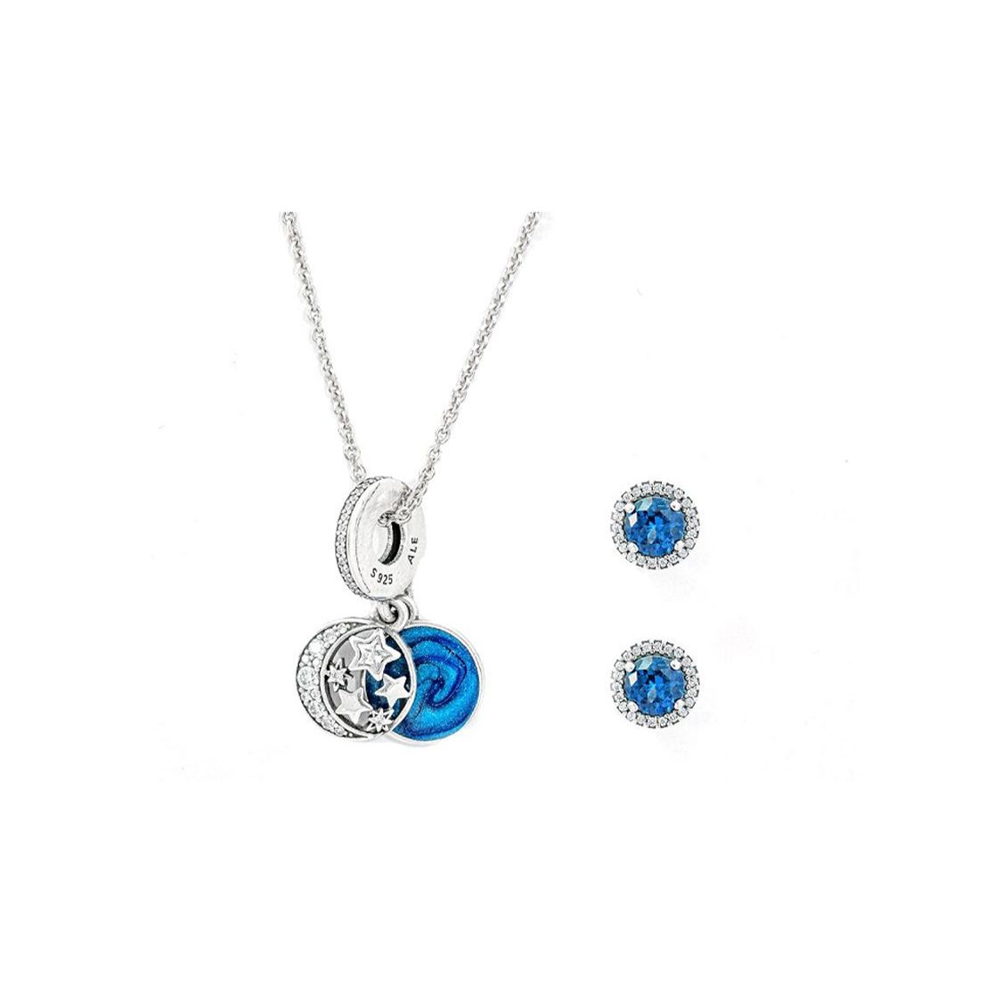 

Pandora Starry Fairy Tale Earrings And Necklace Set Women Jewelry ZH0020 Box