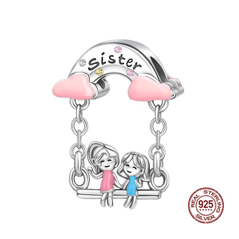 

Original Charms Copper Cat Hammock Double Ring Pendant & Swing Charms Fits 3Mm Original Bracelet Women Diy Jewelry