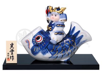 May Festival Doll, Made In Japan, Seto Ware, Dyed and Brocade, Carp Streamer General