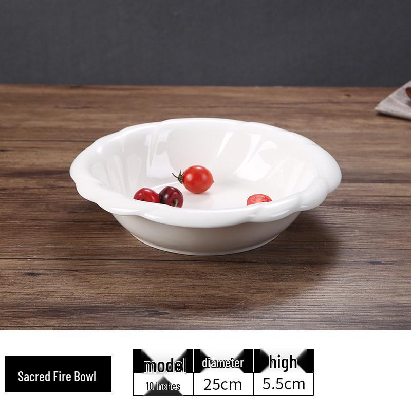 Creative Large Ceramic Soup Bowl - Thickened, Round, Restaurant & Household Tableware