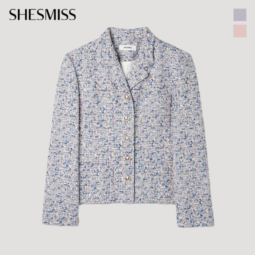 She Smiss Glitter Tweed Collar Jacket Swwjkp11070