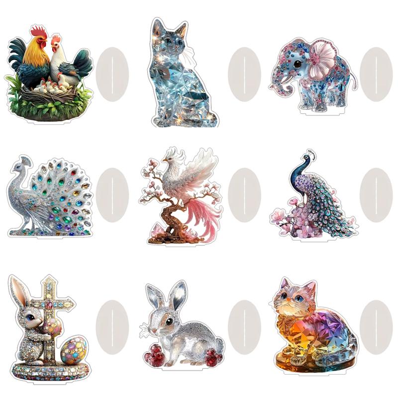 Dekoracyjna Figurka Dekoracja Smoka Do Biura Prezent na Parapetówkę Dekoracja Biurka Ornament 2D Akrylowy Ornament na Biurko