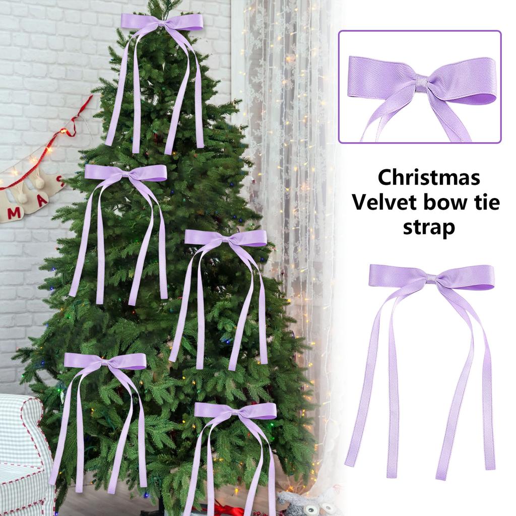 24pcs Velvet Bow Tie Christmas Party Hanging Accessories
