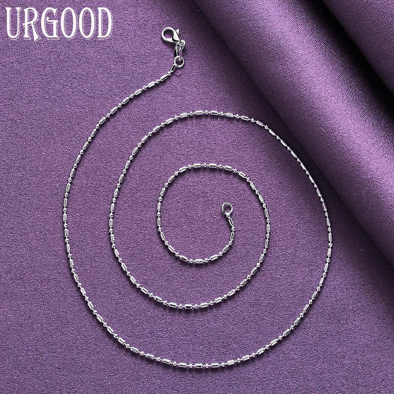 925 Sterling Silver Bamboo Chain Necklace 45cm Wedding Fashion Jewelry