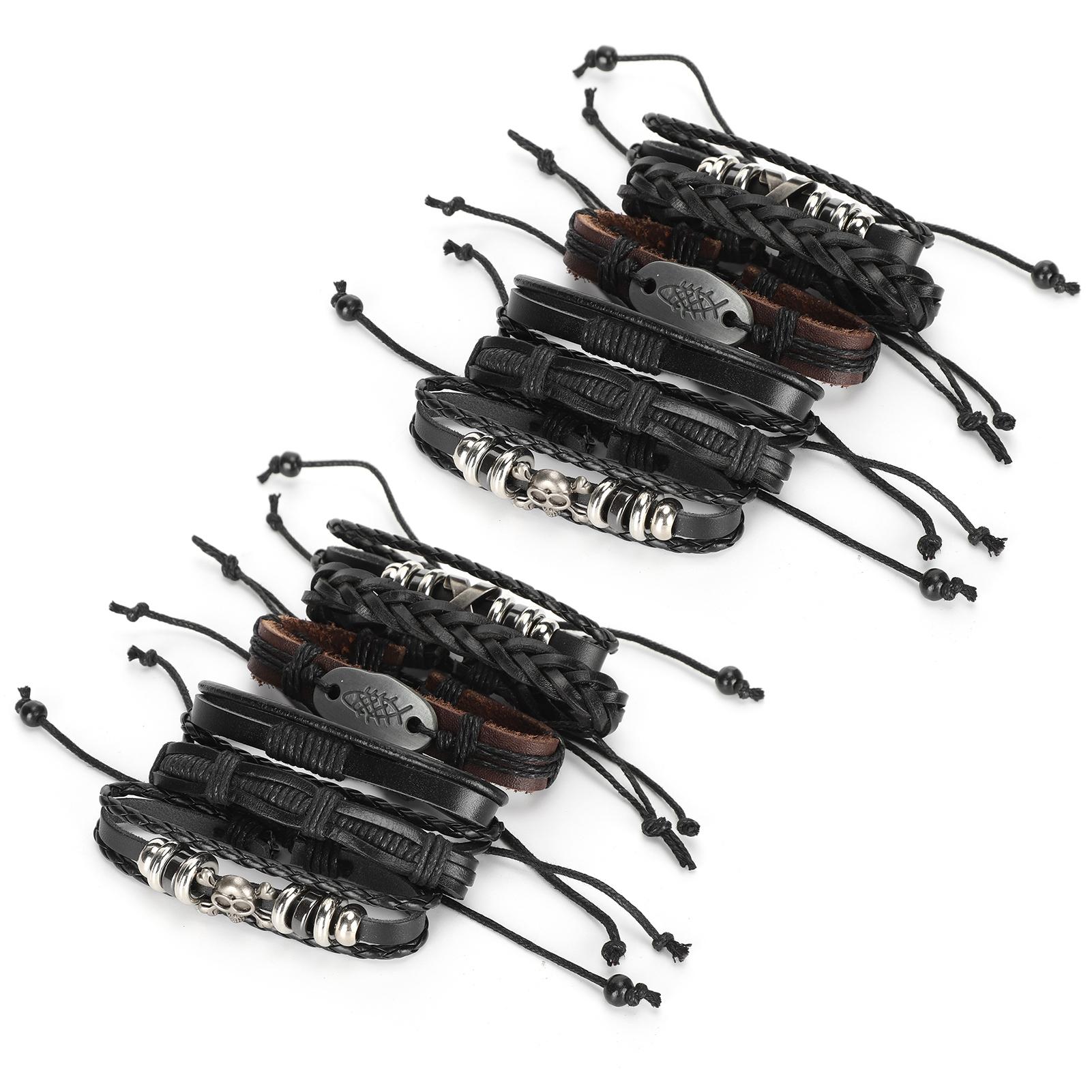 

12 шт. плетеный кожаный браслет DIY HandMade регулируемый винтажный AllMatch запястье манжета ювелирные изделия