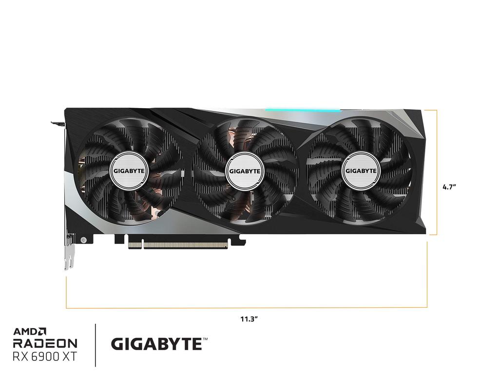 Carte Graphique GIGABYTE Radeon RX 6900 XT Gaming OC 16G Refroidissement WINDFORCE 3X 16 Go Vidéo, Système, 256-bit GDDR6, Carte GV-R69XTGAMING OC-16GD.