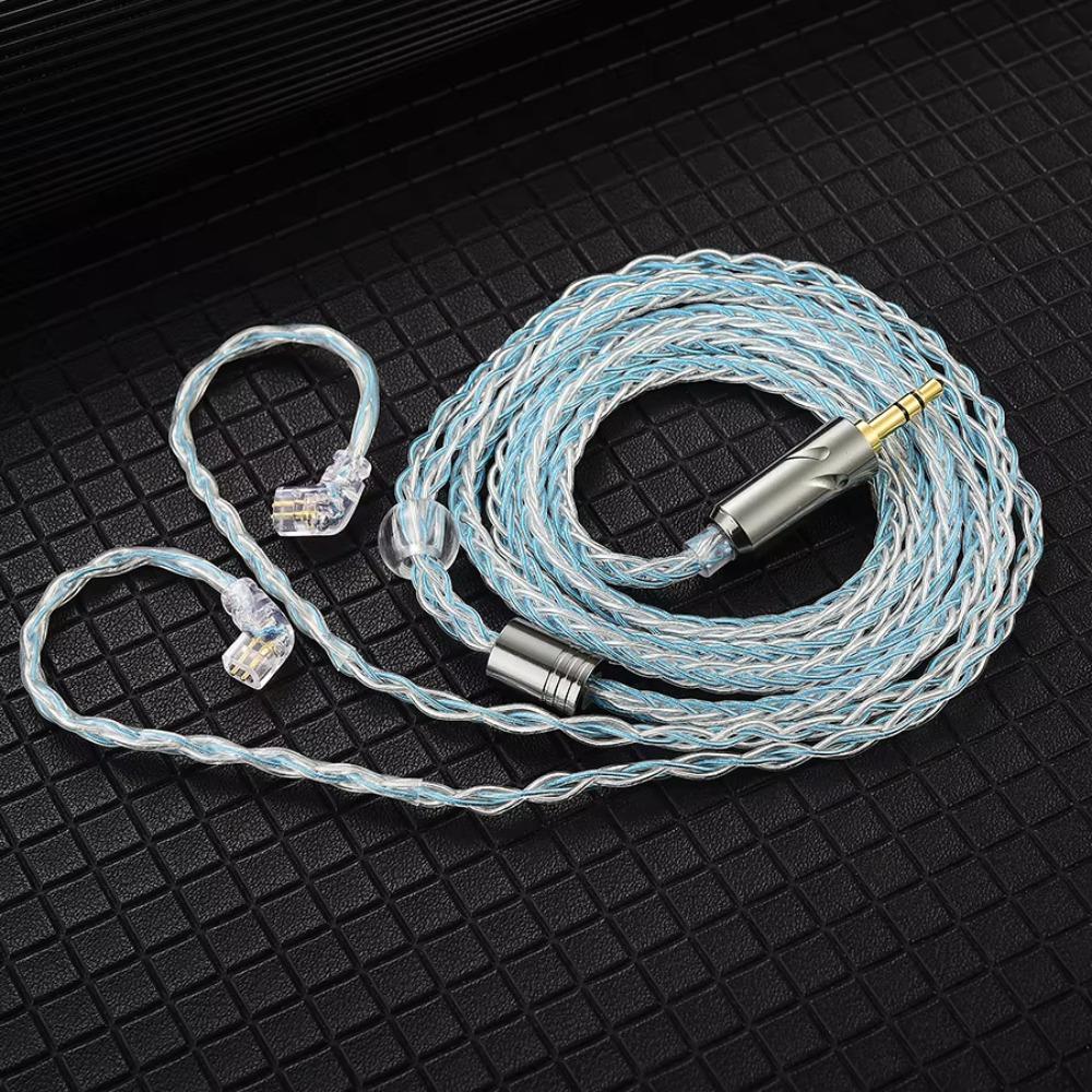 

Silver Plated QKZ T1 Headphone Cord 8-Strand KZ Wired Headphones Headset Accessories синий