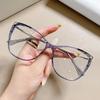 Fashion Luxury Cat Eye Eyeglasses Women Men Vintage Anti-Blue Light Glasses Optical Computer Goggles Frame Metal Spectacle