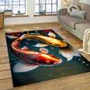 Naturalize Koi Carp  Yin Yang Fish Cartoon Carpet Rug for Home Living Room Bedroom Sofa Doormat Decor,Kids Area Rug Non-slip Mat