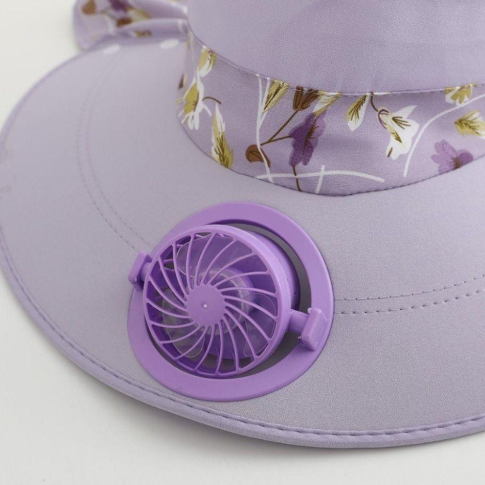 Breathable Solar Fan Cap USB Charging Fisherman Hat Door Fan Cooling Fan Hat  Outdoor Activities