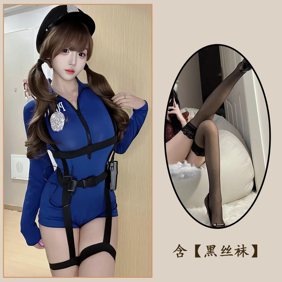 Erotic Lingerie Royal Sister Policewoman Cos Sexy Night Uniform Suit Seduction Policewoman Uniform Stewardess Play