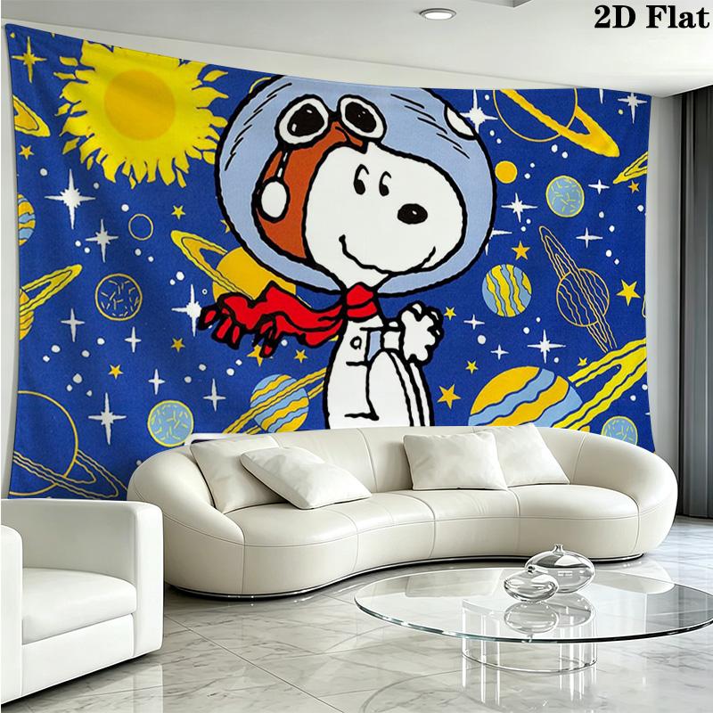 Dog Snoopy Wall Tapestry Aesthetic Wall Hanging Printed Fabric Blanket Decorative Tapestries for Bedroom Living Room Home Decor