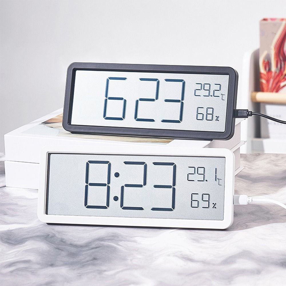 Temperature LCD Digital Wall Clock Humidity Desktop Clock Electronic Clock  Office Decoration
