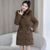 Winter Women's Cotton-padded Jacket Long Slim Fashion Large Fur Collar Women's Coat