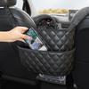 Diamond Pattern Car Seat Storage Net: Multi-Function Hanging Pocket Bag