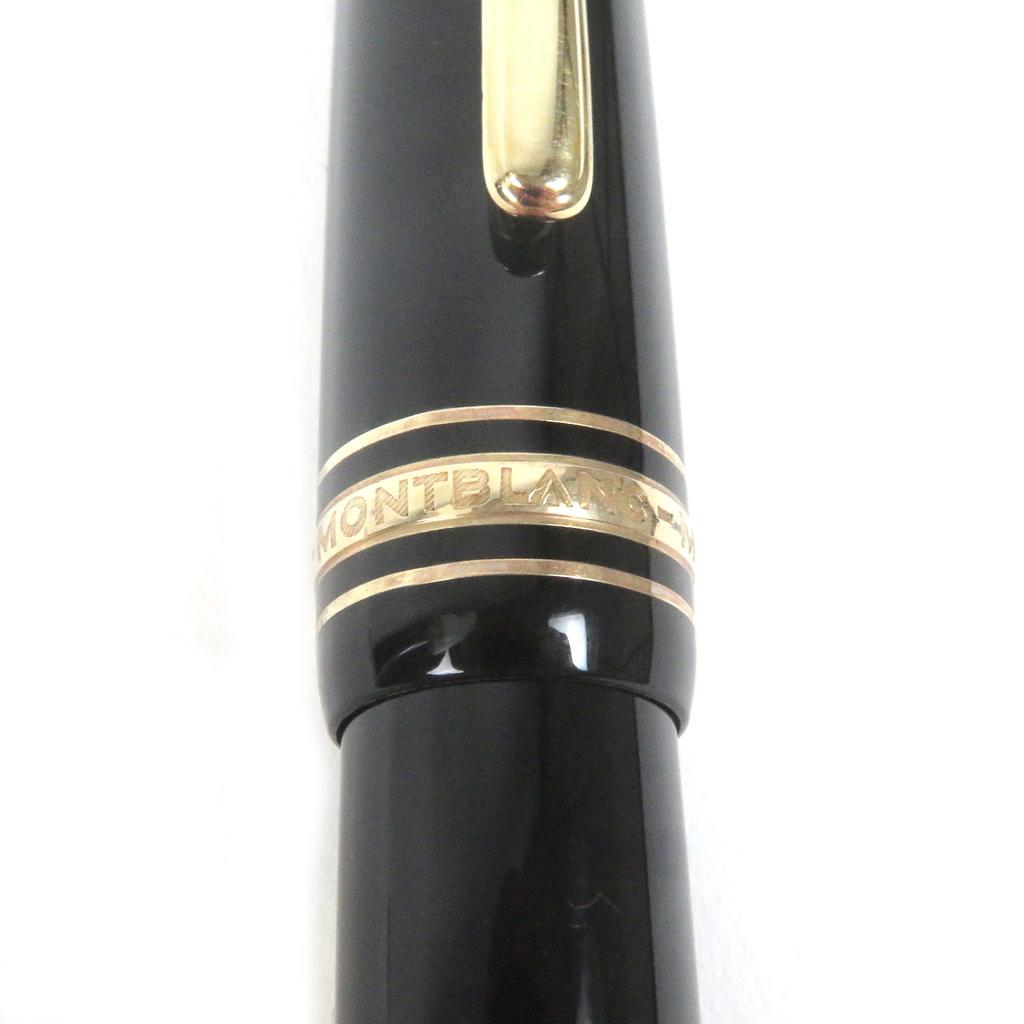 Great MONTBLANC fountain pen Meisterstck 146 Cap type Black gold 14K mens Used