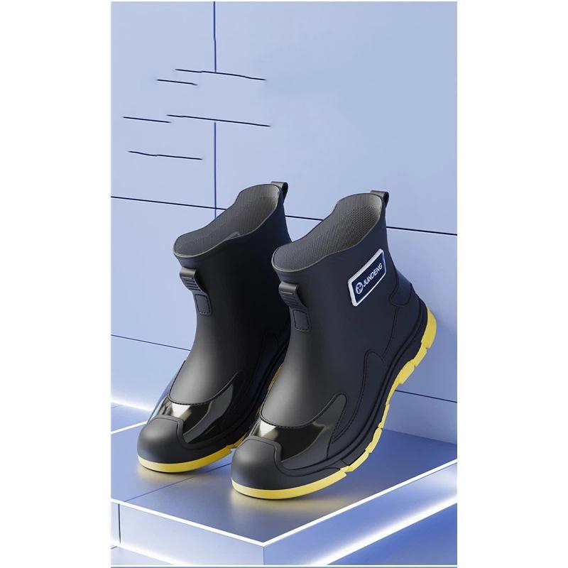 Couple Outdoor Fashionable Waterproof And Anti Slip Short Tube Rain Shoes