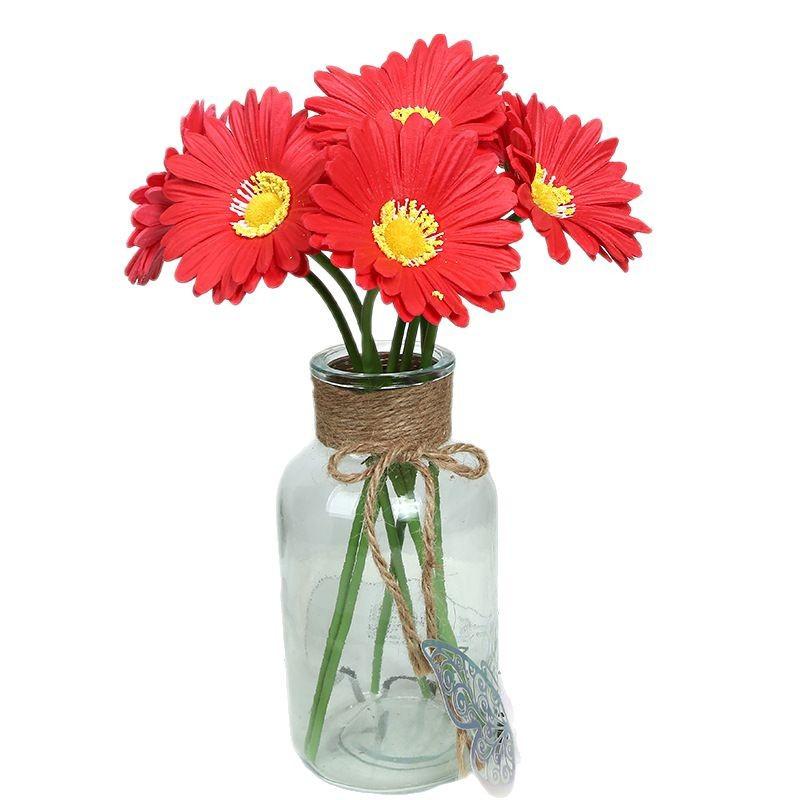 Pu Single Gerbera Home Decoration Simulation Chrysanthemum Ornament Flower Row Table Flower Ornament Decorative Flower