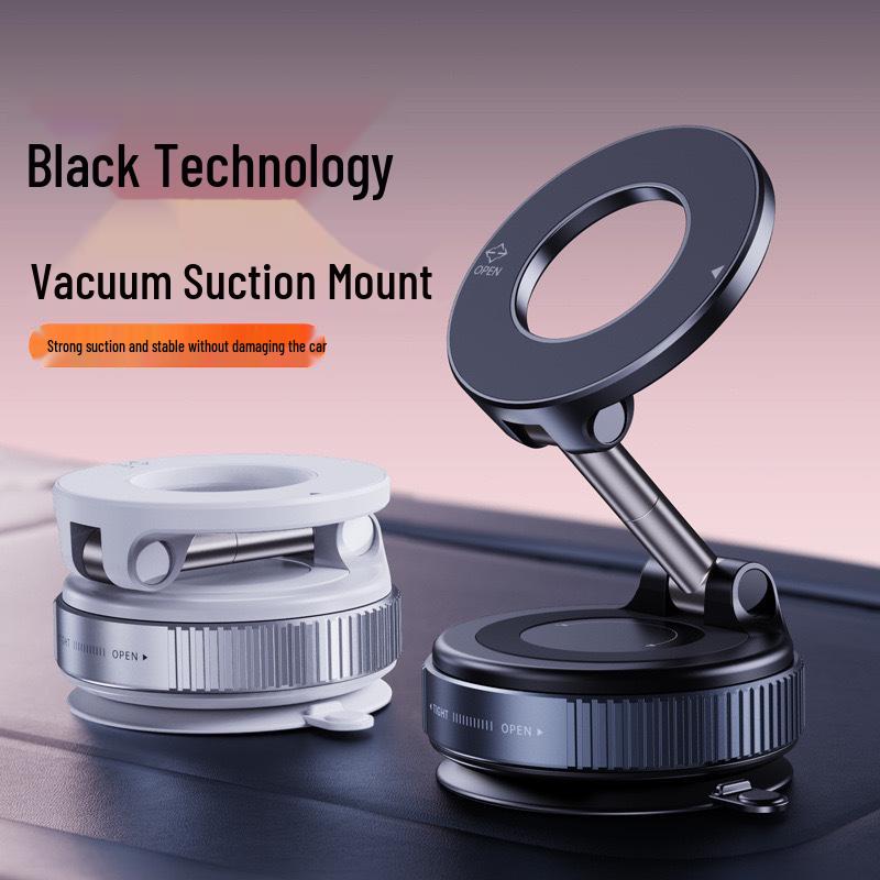 Magnetic Rotating Foldable Double-Sided Vacuum Suction Car Phone Stand