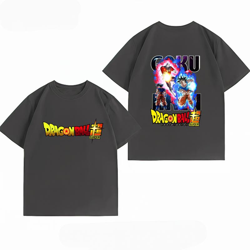 Dragon Ball Super Goku Jiren Battle Print Tshirt Casual Short Sleeve Cotton Anime Streetwear Unisexs Tshirt