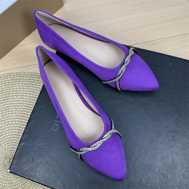 Fashion Flat Shoes for Women Spring  Autumn 2025 New Pointed Soft Soled Professional Work Shoes Black Plus Size Women's Shoes 42 43 44