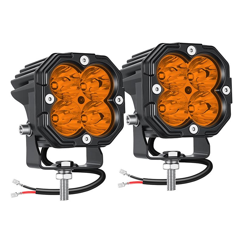 

3 inch 30W Amber Yellow White Cube LED Pod Light Spot Flood Combo Beam Work Lights,Off-Road Driving Lamp for ATV, SUV,Motorcycle 3000LM