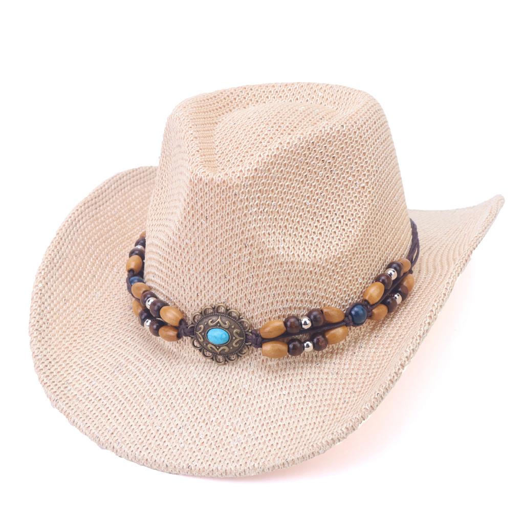 New western cowboy hat hand-woven five-point paper straw hat Panama European and American style jazz hat men's and women's spring and summer gift hat