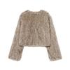 European and American style, new women's clothing, fashionable, casual, versatile fur effect short jacket