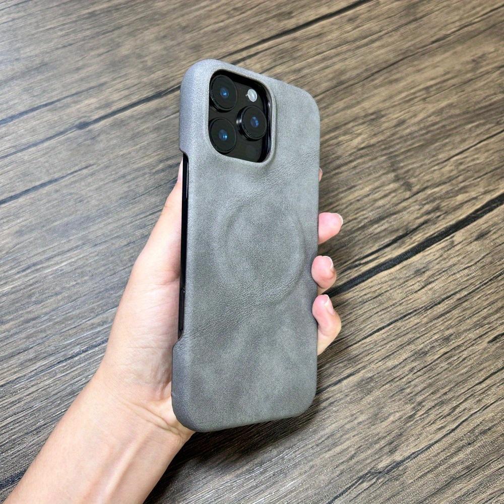 Luxury Magnetic Wireless Charge Phone Case for Iphone 16 15 14 13 Pro Max Faux Leather Protection Cover