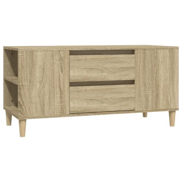 VidaXL Meuble TV Chêne sonoma 102x44,5x50 cm Bois d'ingénierie 819599
